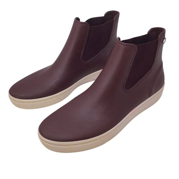 Igor Basquet Crema Boots Rain Waterproof Pull On Ankle Short Wine Size 40 / US 9 - Picture 3 of 8